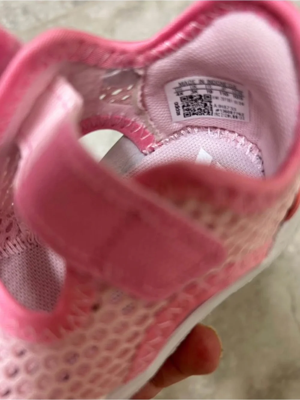 Adidas Girls Pink Mesh Hook-and-Loop Water Shoes